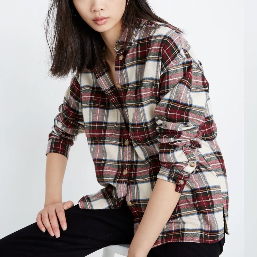 Madewell Red Plaid Flannel Shirt